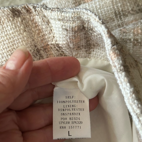 NWT Le Lis sz Large Taupe Plaid High Waisted Tweed Shorts w Fabric Belt - Picture 15 of 16